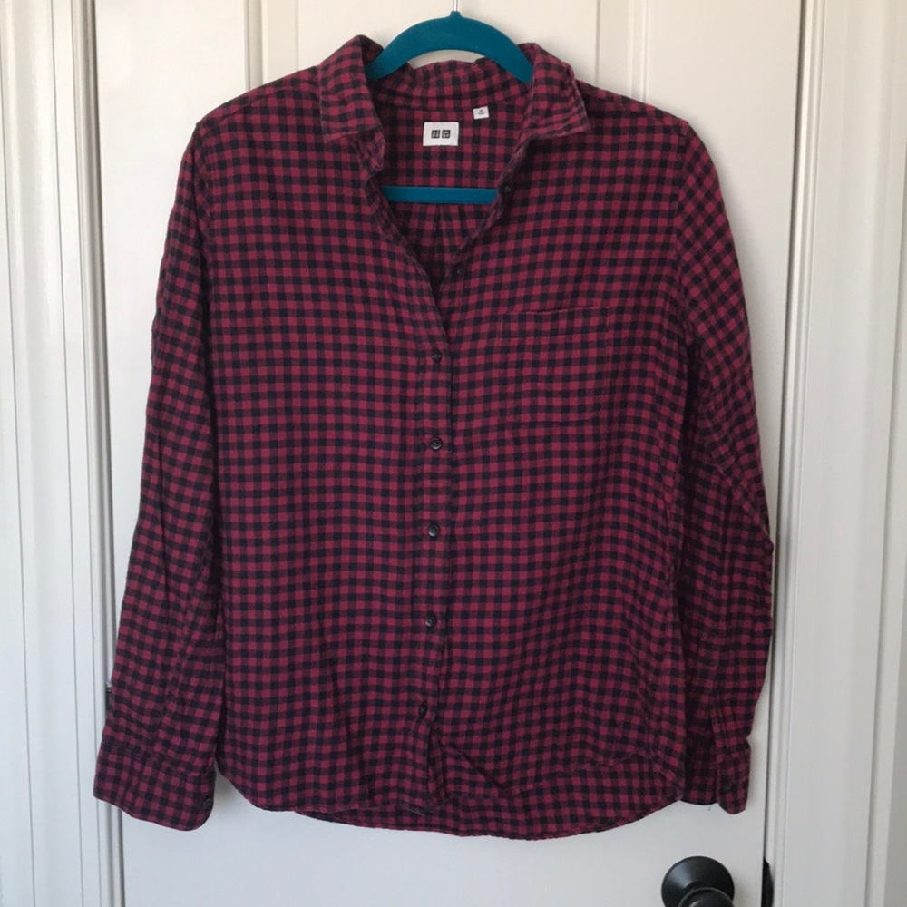 Uniqlo Flannel Buffalo Check Button Down
